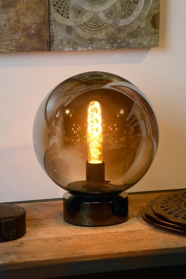 Lucide JORIT - Lampe de table - Ø 25 cm - 1xE27 - Fumé - ambiance 1